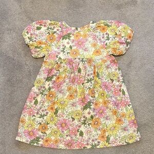 Floral Kids Dress with Puff Sleeves
